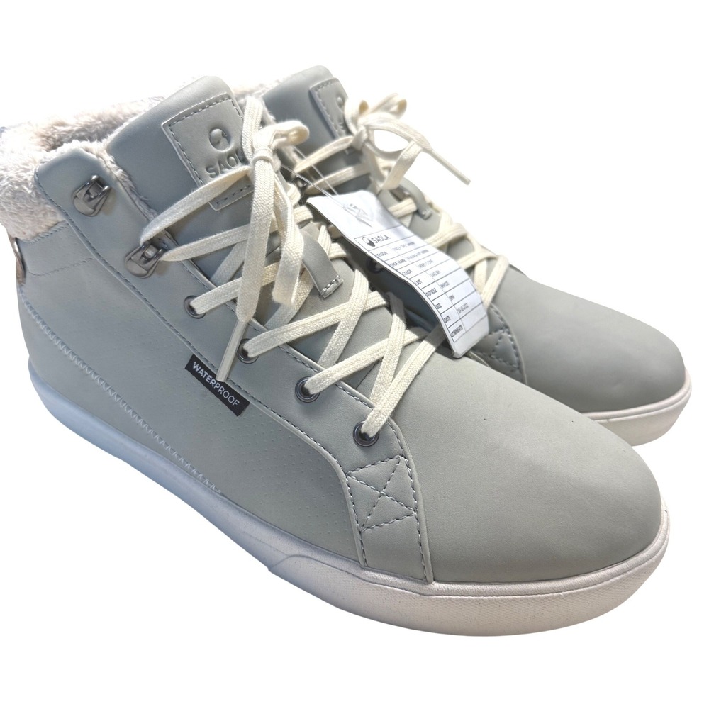 NWOB‎ SAOLA Women Waterproof Warm Ankle Boots Abbey Stone Lace Up Fur Lined